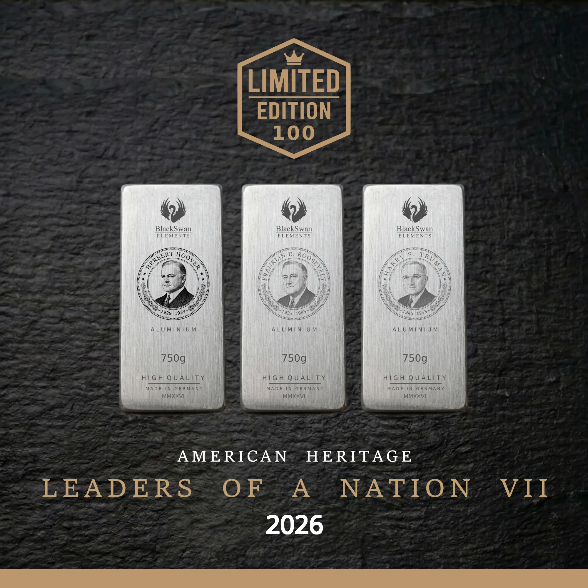 LEADERS OF A NATION VII (2026) - Limited Edition - 5  x 750g Aluminiumbarren