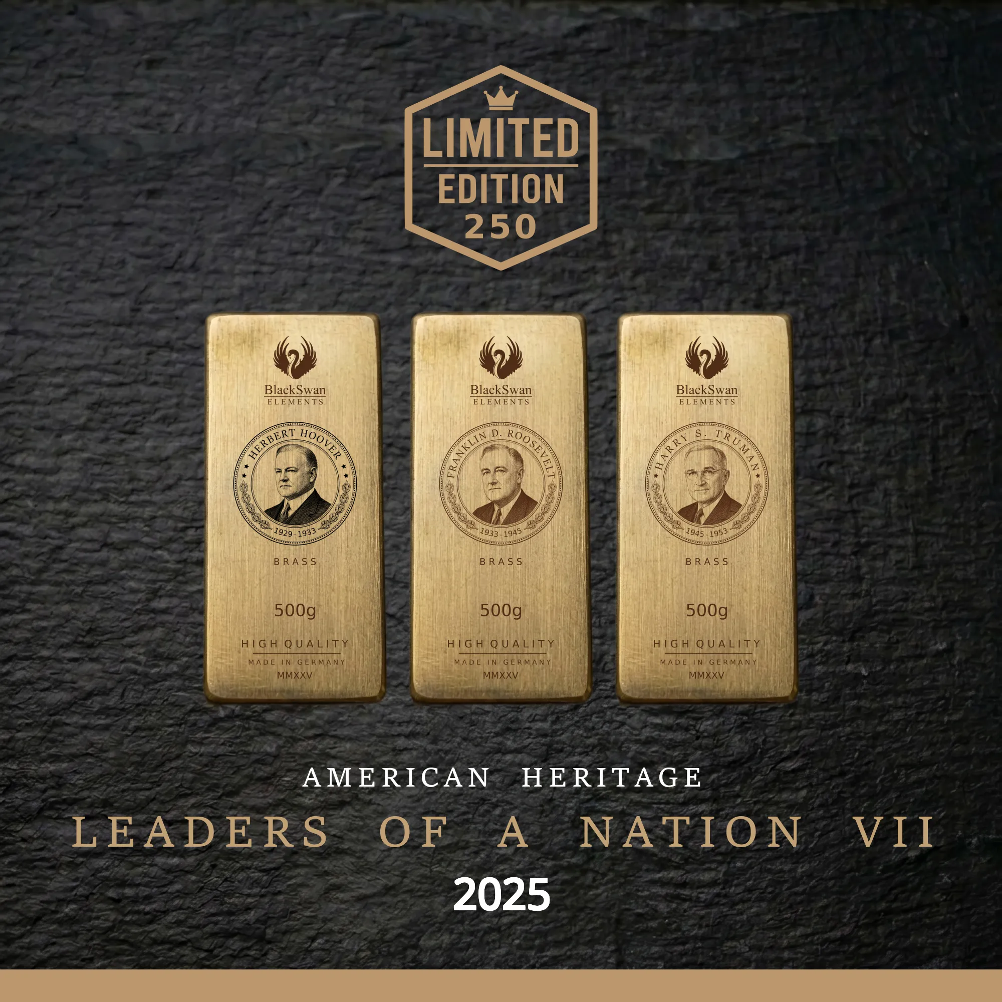 LEADERS OF A NATION VII (2025) - Limited Edition - 5  x 500g Messingbarren