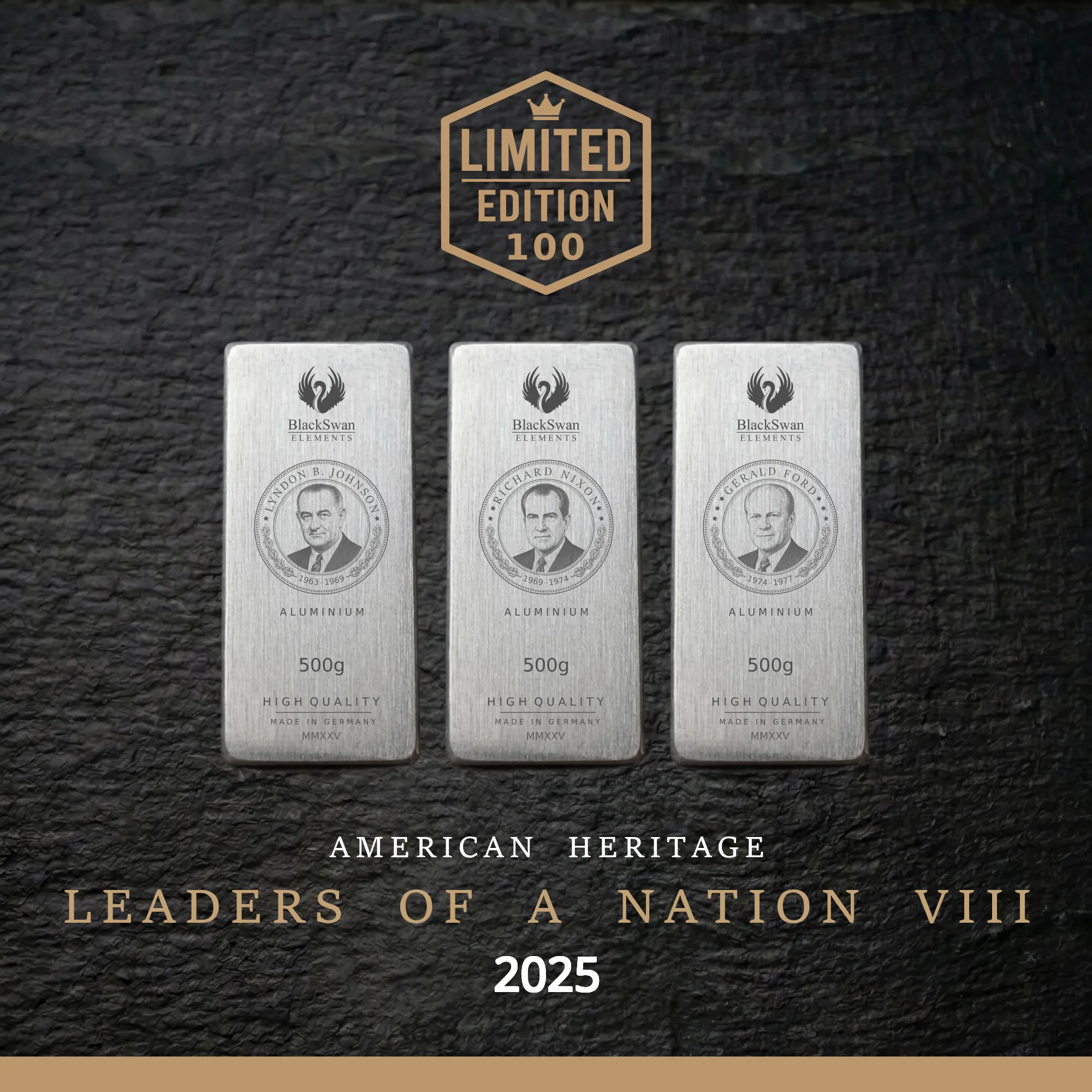LEADERS OF A NATION VIII (2025) - Limited Edition - 5  x 500g Aluminiumbarren