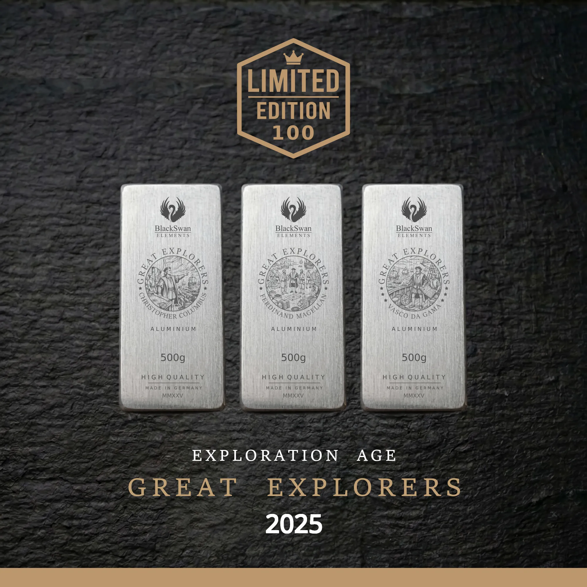 GREAT EXPLORERS (2025) - Limited Edition - 6  x 500g Aluminiumbarren
