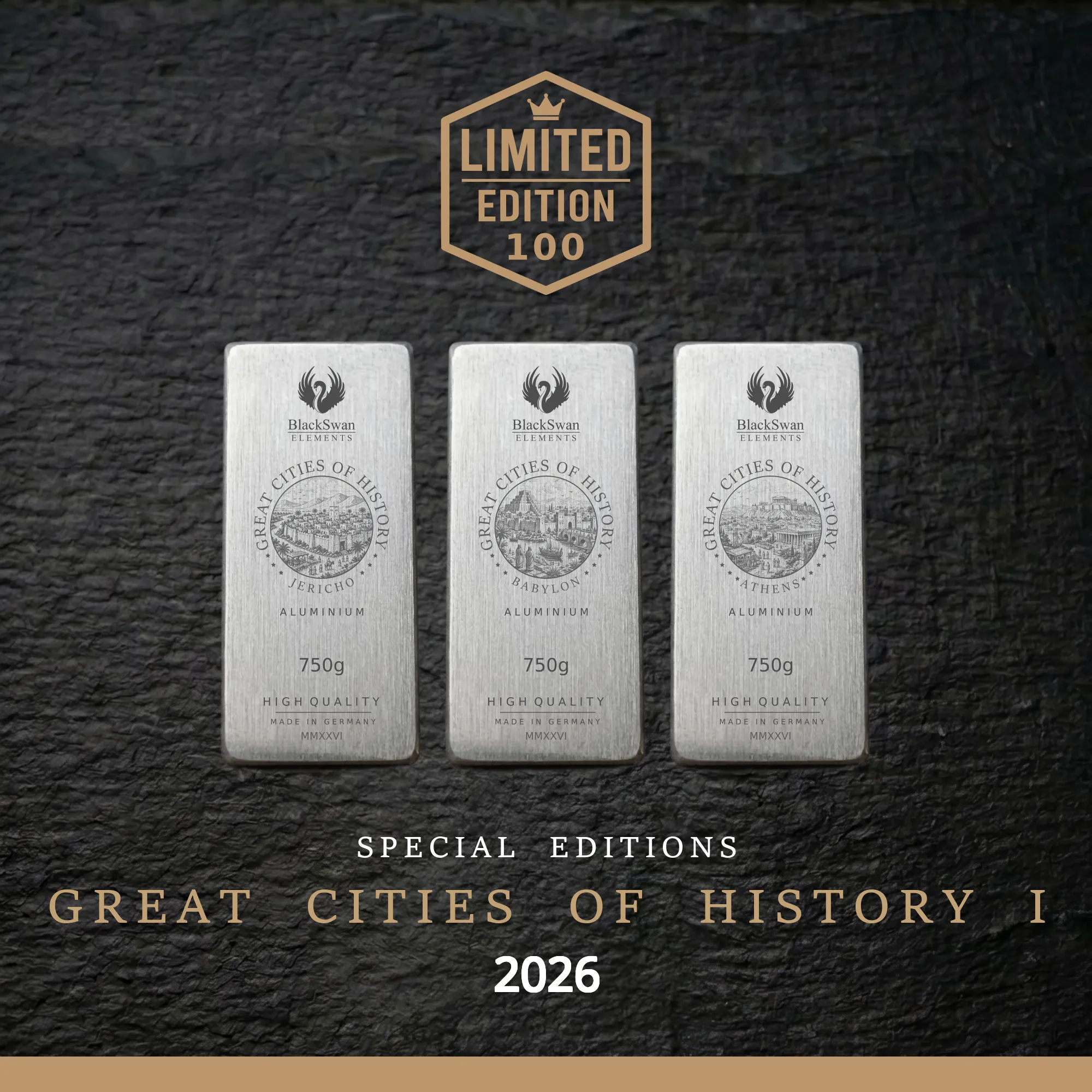 GREAT CITIES OF HISTORY I (2026) - Limited Edition - 6  x 750g Aluminiumbarren