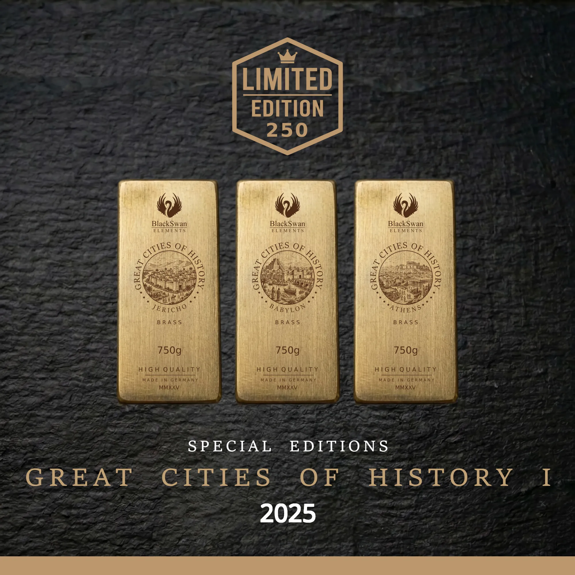 GREAT CITIES OF HISTORY I (2025) - Limited Edition - 6  x 750g Messingbarren