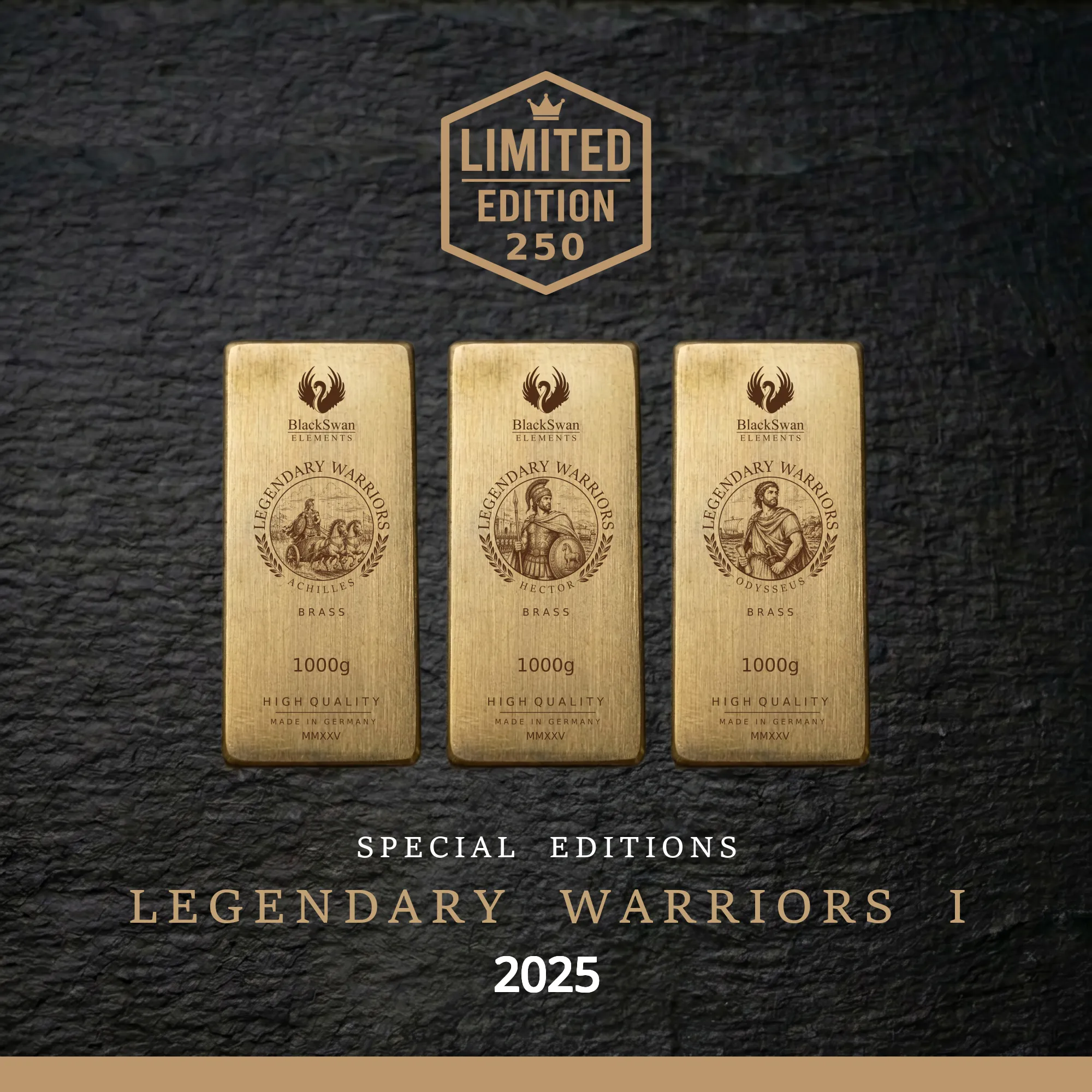 LEGENDARY WARRIORS I (2025) - Limited Edition - 6  x 1000g Messingbarren