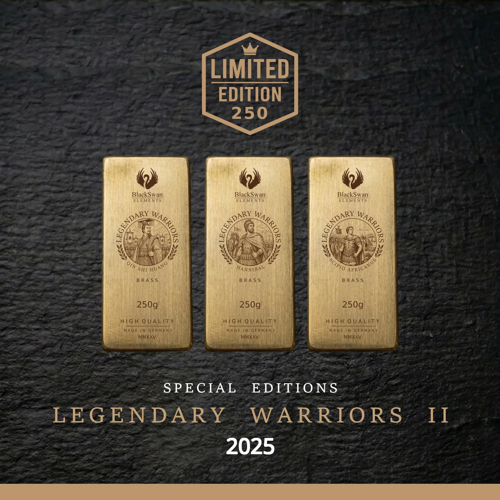 LEGENDARY WARRIORS II (2025) - Limited Edition - 6  x 250g Messingbarren