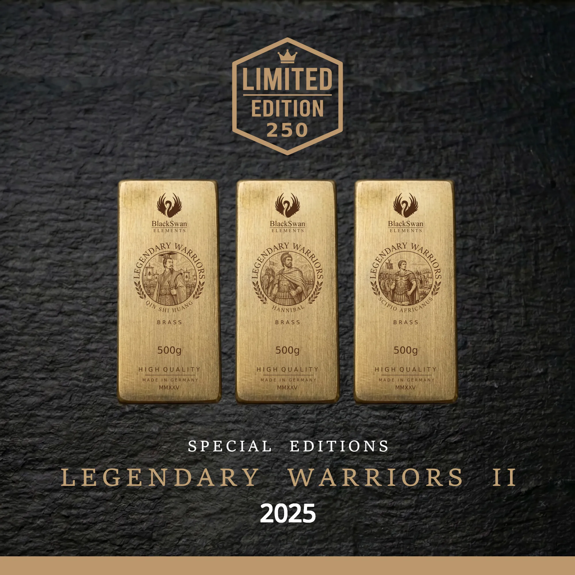 LEGENDARY WARRIORS II (2025) - Limited Edition - 6  x 500g Messingbarren