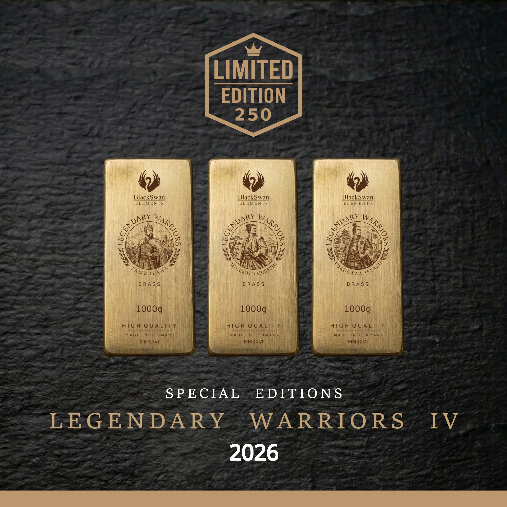 LEGENDARY WARRIORS IV (2026) - Limited Edition - 6  x 1000g Messingbarren