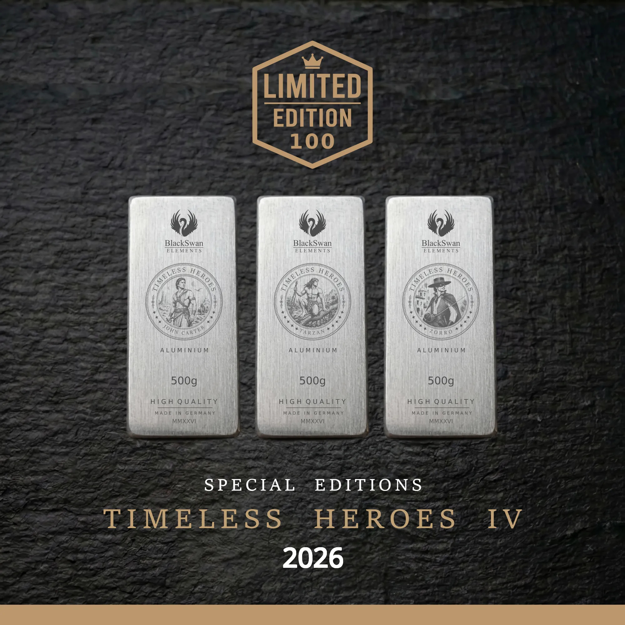 TIMELESS HEROES IV (2026) - Limited Edition - 6  x 500g Aluminiumbarren