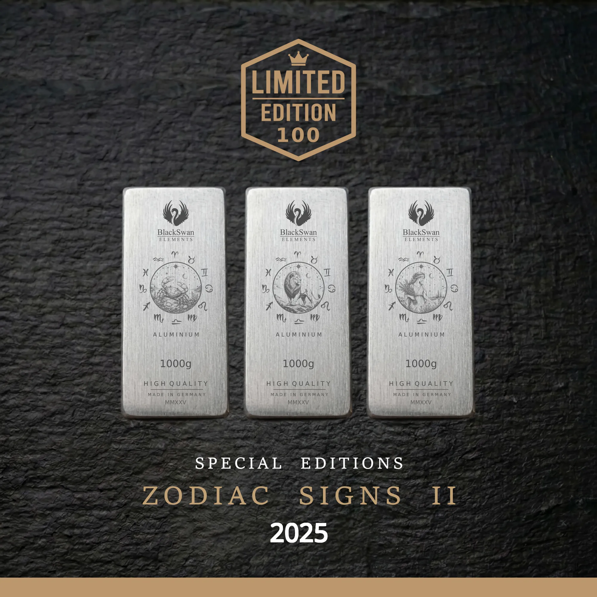Zodiac Signs II (2025) - Limited Edition - 6  x 1000g Aluminiumbarren