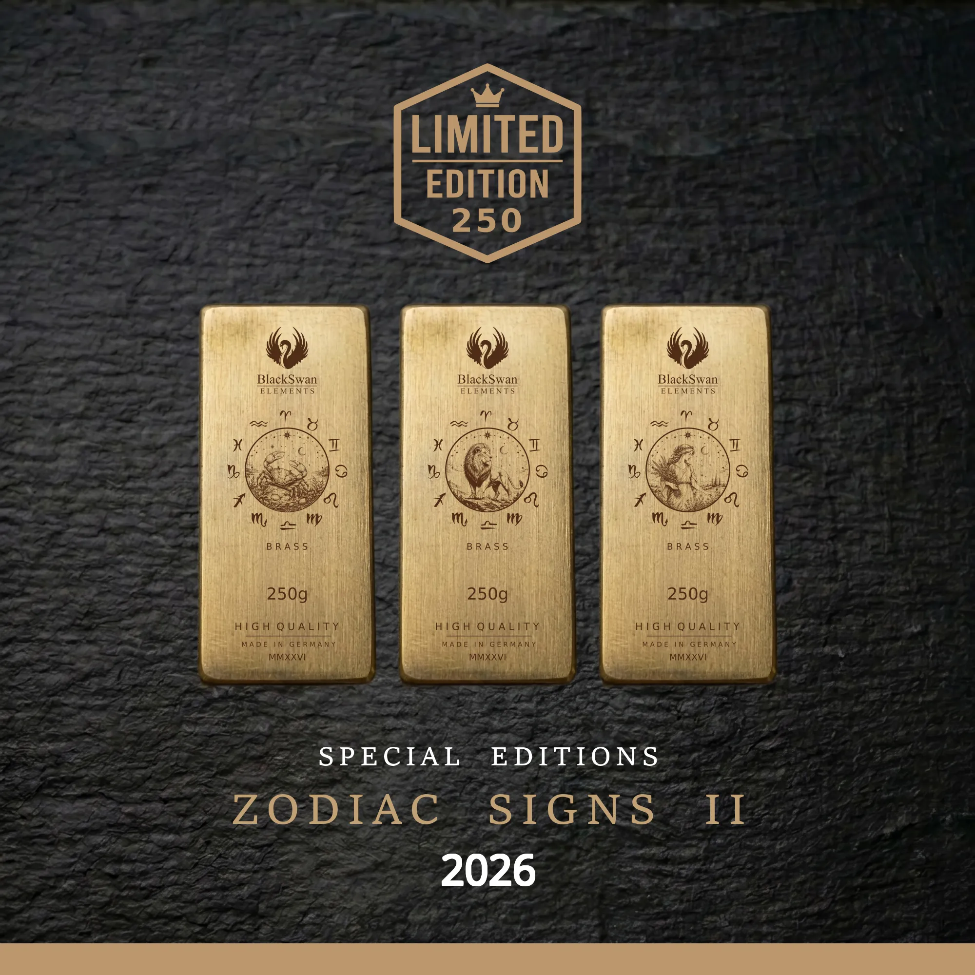 Zodiac Signs II (2026) - Limited Edition - 6  x 250g Messingbarren